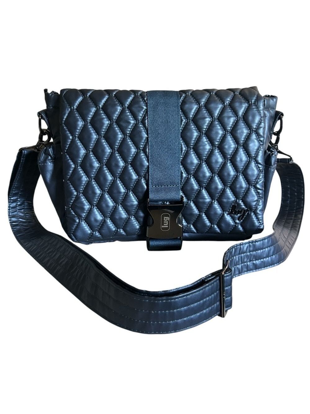 Lug Harness Crossbody Bag in 
Metallic Indigo - Picture 8 of 8